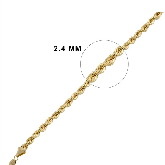 Gold Plated 24” Rope Chain With “G” Initial Pendant - Picture 4 of 7